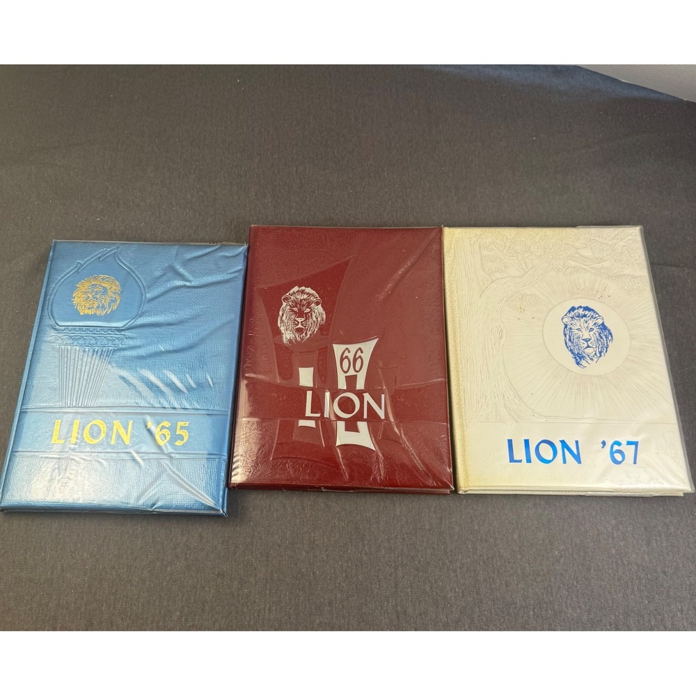 Durant High School‎ Lions Yearbooks 1965 1966 1967 Red Blue White